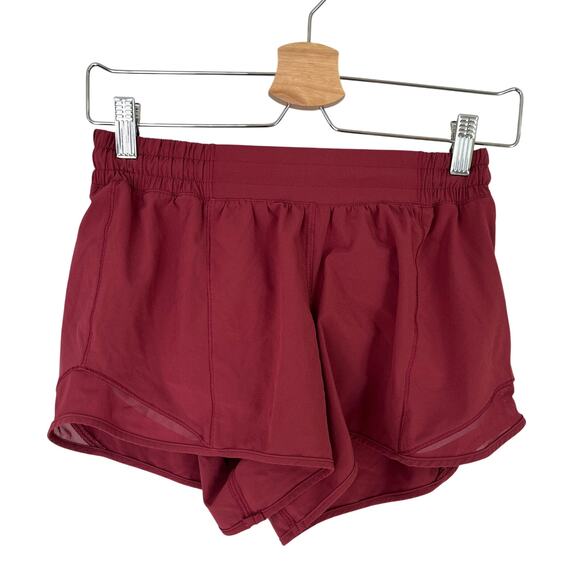 Lululemon Hotty Hot Shorts Women's Size 6 Tall Chianti Pink Lined Running Active - Picture 1 of 10